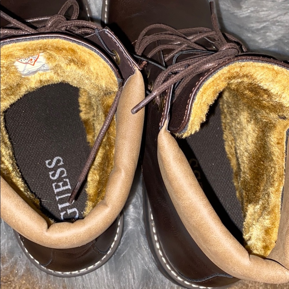 Guess Combat Boots Fur Lined Brown - Picture 7 of 8